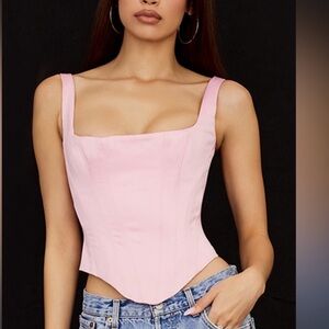 House of cb pink satin Rafa Corset